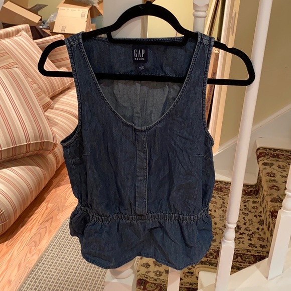 GAP Tops - Gap Denim Peplum Tank